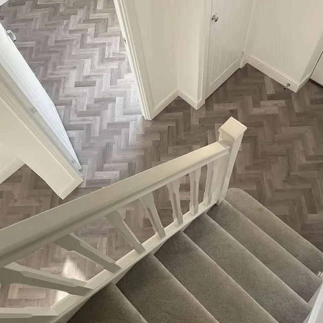 herringbone hallway flooring